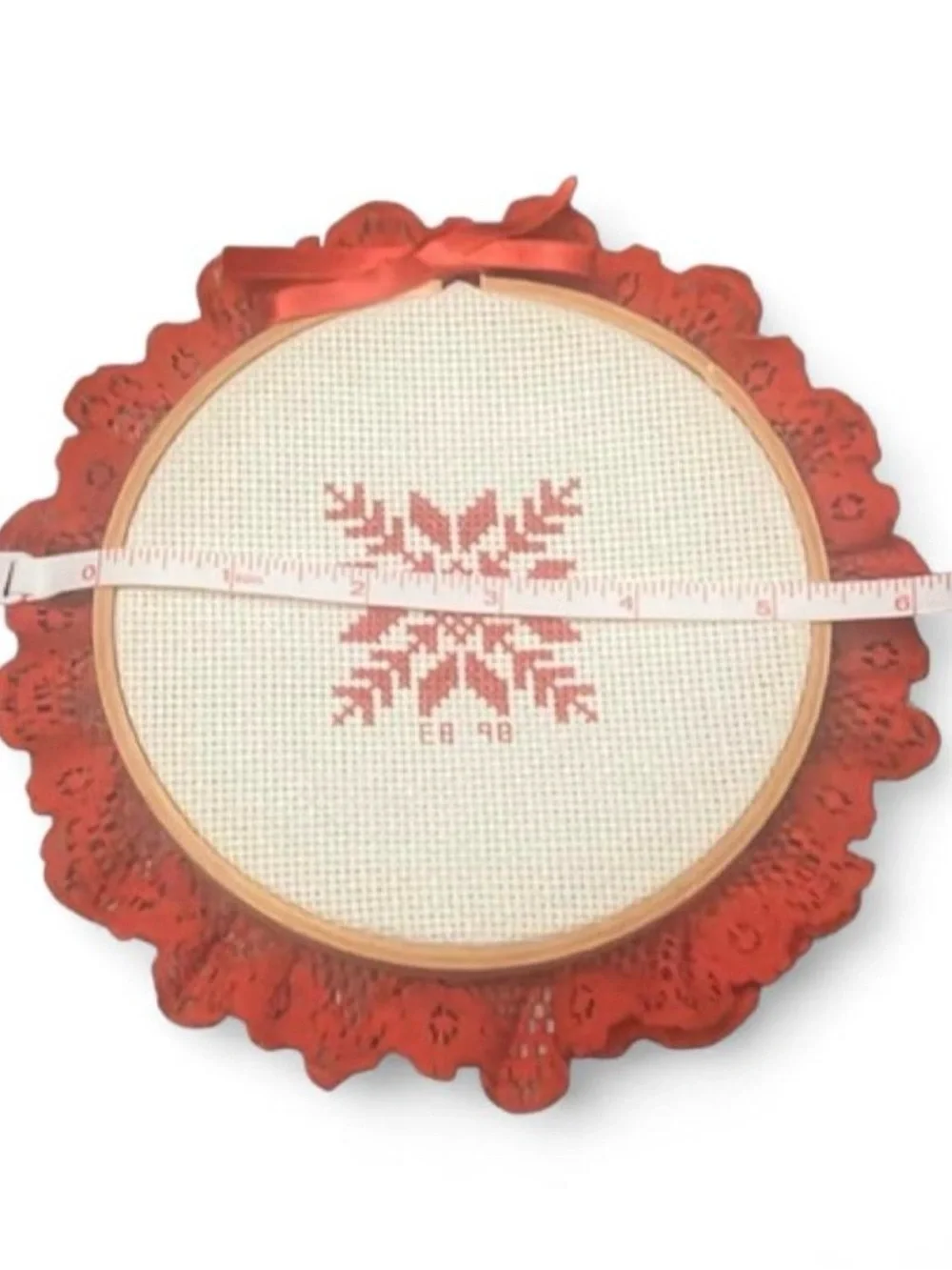 Handmade Cross-Stitch Embroidered Set House Decorations Wall Art Wooden Hoops